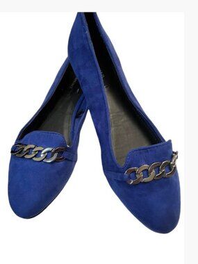 Forever 21 Ballerina Flats Cobalt Suede Size 8 NWOT